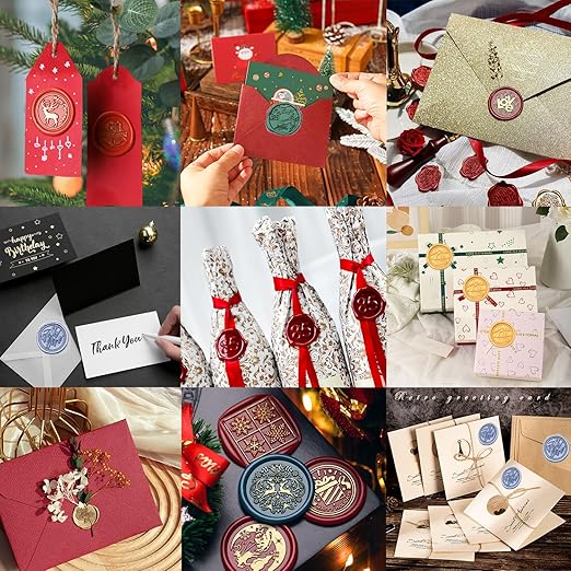 400Pcs Christmas Color Wax Seal Beads, 4 Colors Pine Green/Gold/Wine Red/Pearl White Wax Seal Kit for Stamp Seals, Decor for Envelope Letter Wedding Invitation(Christmas Color)