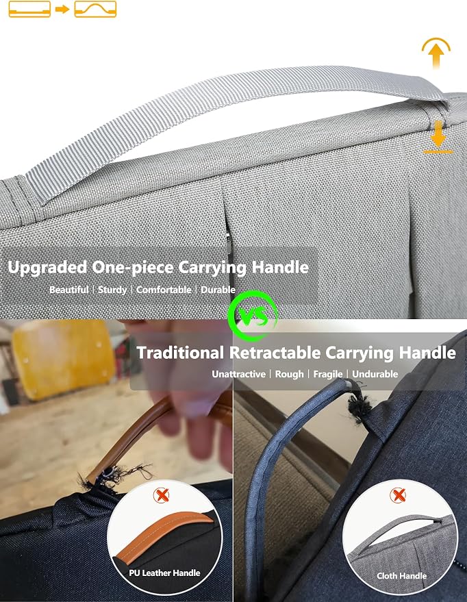 HYZUO 15-16 Inch Laptop Sleeve Bag for MacBook Pro 16 M5/M4/M3/M2/M1 Pro/Max A3428 A3429 2026-2019, 15" Surface Book, Notebook Case for 15" 15.6" HP Dell Lenovo Asus Acer Samsung, Light Gray