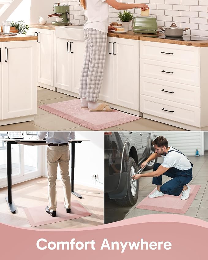 Ophanie Kitchen mats for Floor, 3/4 inch Thick, Kitchen Rugs, 20x48 Anti Fatigue Standing Cushioned Mat,Waterproof,Comfort Ergonomic mat for Office, Home,Sink with 99+ Pairs of Anti-Slip Bottom Ridges