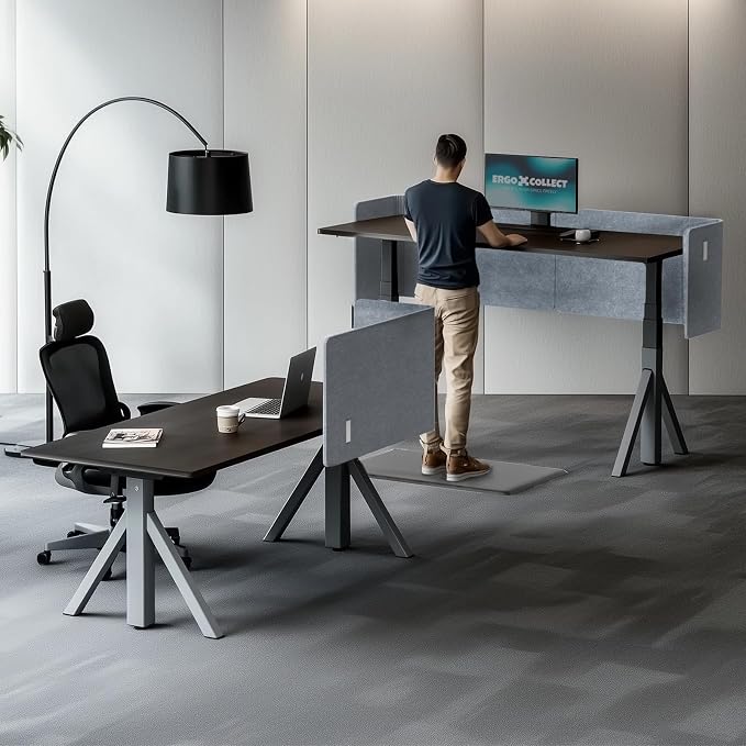 Desk Privacy Panel, 2-Pack L-Shaped Desk Divider, Acoustic Office Partition | Clamp-on 47.2" × 18.7" PET Felt Panels, Tackable Surface for Notes, Create Private Workspace Reduces Noise, for Home Office