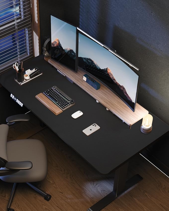 AFIING Extra Large Desk Mat - 63"x 17" Non-Slip Office Desk Pad, Oversized Mouse Pad for Home & Work, Waterproof Desk Protector for Keyboard & Mouse (Black)