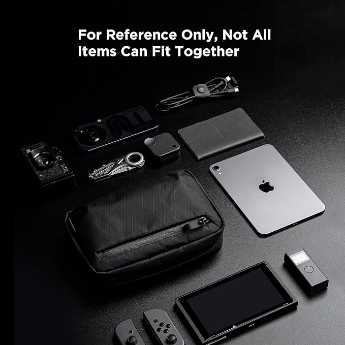 ALPAKA Elements Tech Case - Travel Organizer Pouch for Electronics, Cables, EDC with Weatherproof Fabrics, YKK Zippers (Black VX21 Fabric)