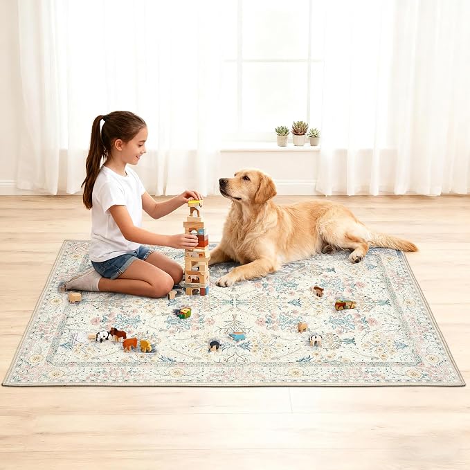 Office Chair Mat for Hardwood Tile Floor, 36"x48"Anti-Slip Under Desk Carpet Protector for Rolling Computer Chair Mat, Machine Washable Office Area Carpet (Chenille,Buttery Yellow)