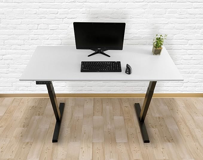 TechOrbits Electric Standing Desk Frame - Two Leg Motorized Stand Up Desk Base - Sit Stand Desk with Memory Settings and Telescopic Height Adjustment (Black)