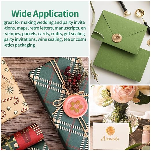 917Pcs Letter Sealing Kit Contains 18 Colors Wax Seal Beads, 10Pcs Stamps with Handle, Wax Spoon and Candle for Christmas Gift Wrapping & Envelope Sealing, Wedding Invitation
