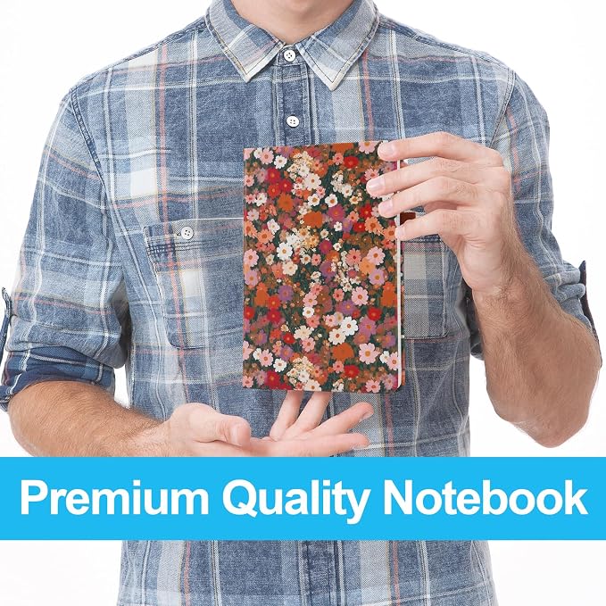Lined Journal Notebook A5, College Ruled Hardcover Journal for Women, 160 Pages with 100gsm Thick Paper for Writing, Work, Notes & Journaling, Gift for Women, Night Floral