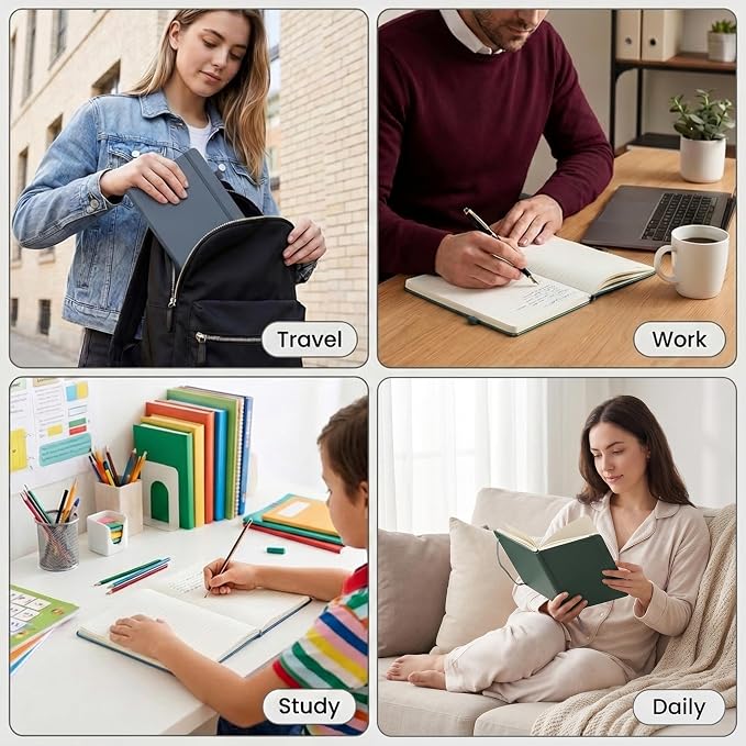 &And Per Se Lined Hardcover Notebook – A5 5.7"x8" College Ruled, 160 Pages, 100gsm Thick Paper – Aesthetic Journal for Women, Gift-Ready Planner, Everyday Writing Notebook (Elegant Florals)