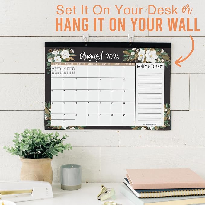 Hadley Designs Large Teacher Desk Calendar 2026-2027 - Desktop Calendar 2026, 18-Month Desk Calendars for Home, Office & Classroom, Cute Classroom Must Haves, Back to School Teacher Gifts