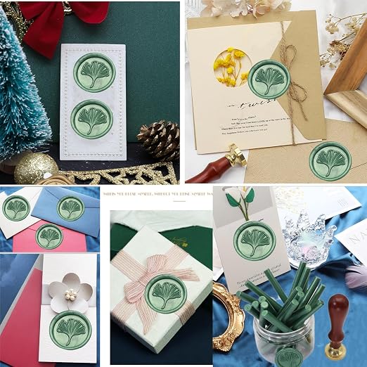 Wax Seal Kit, Atopbb 40Pcs Pine Green Sealing Wax Sticks with Glue Gun Great for Wax Seal Stamp, Wax Seal Sticks Used for Wedding, Invitations and Gift Wrapping (40, Pine Green)