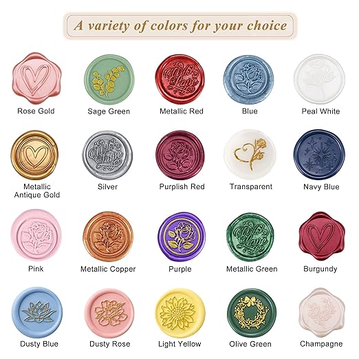 Yoption 360Pcs Burgundy Sealing Wax Beads with 2 Spoons and 4 Tea Candles for Wax Seal Stamps, Cards, Wedding Invitations, Wine Packaging, Gift Wrap, Envelopes