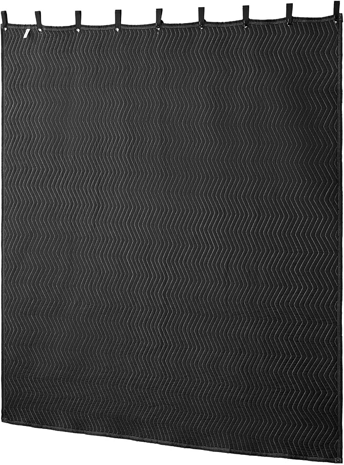 VEVOR 2 Pcs Sound Dampening Blankets, Soundproof Curtains with 96 x 80 in, Soundproof Blanket with Grommets, Studio Grommeted Blanket, for Window, Door, Light Blocker, Music Recording, Black