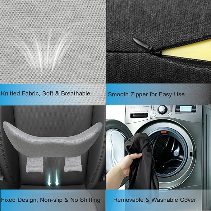 Lumbar Support Pillow for Car, Ergonomic Memory Foam Lumbar Pillow with Breathable Removable Washable Cover fit Car,Office Chair, Back Support for Relaxing & Comfort