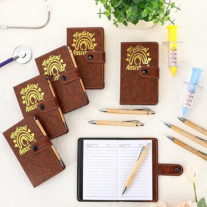 Yexiya 36 Set CNA Week Appreciation Gifts Set A6 Leather Journal with Ballpoint Pens Notebook Bulk for Doctor, Nursing, Certified Medical Assistant, Healthcare Clinical Intern Gifts