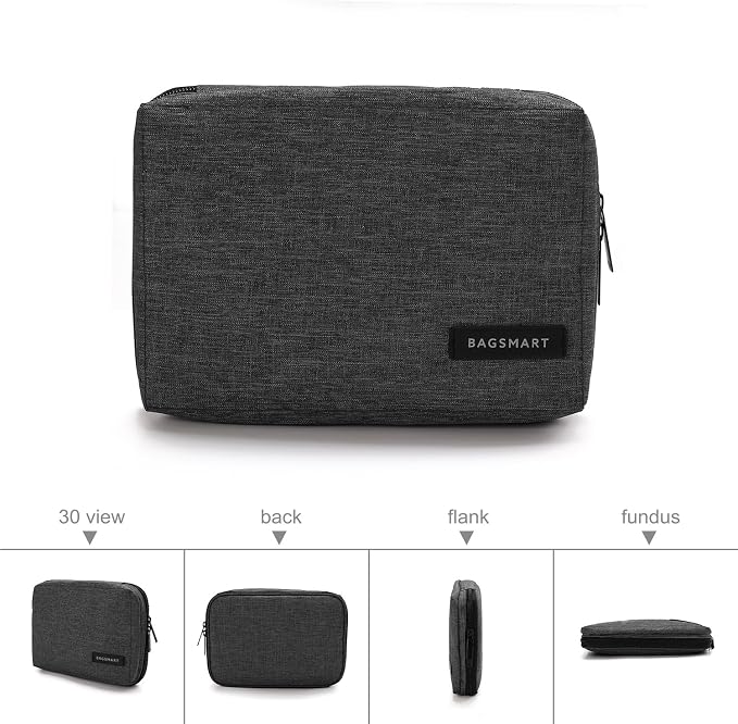 BAGSMART Travel Electronics Organizer, Phone SD Card, Men Women, Black | Travel Cord Organizer, For Travel Essentials, Cable Organizer for Phone & SD Card, For Men & Women