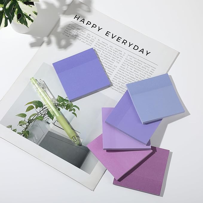 Mr. Pen- Sticky Notes, 3" x 3", 12 Pads, 600 Sheets, Purple Shades, Self-Stick Note Pads Bulk