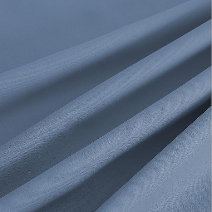 NICETOWN Room Darkening Draperies Curtains Panels, 2 Panels Stone Blue W52 x L84