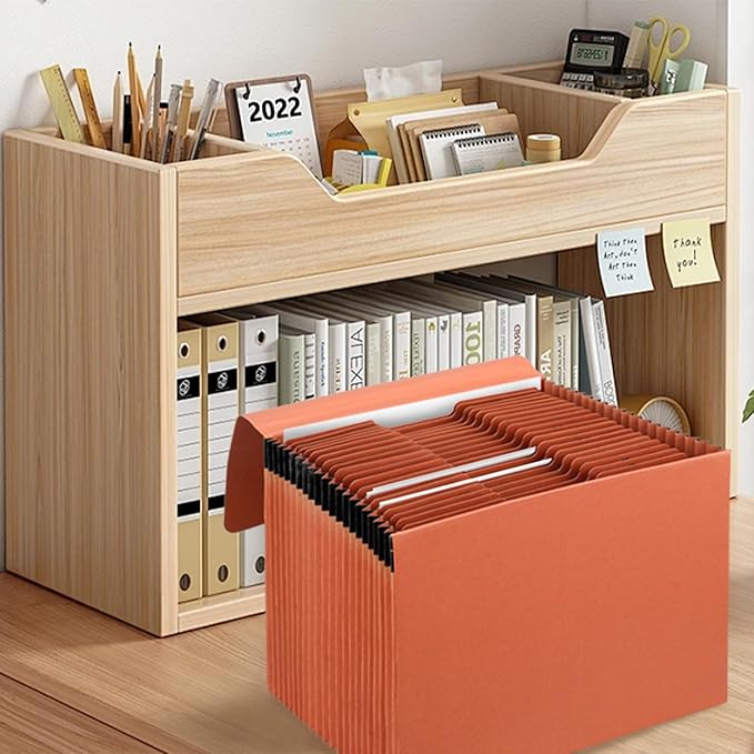 Heavy Duty Expanding File Folder Organizer,21 Pockets Accordion File Organizer,A-Z,1/3 Cut Tabs,Letter Size,17.5Inch Expansion