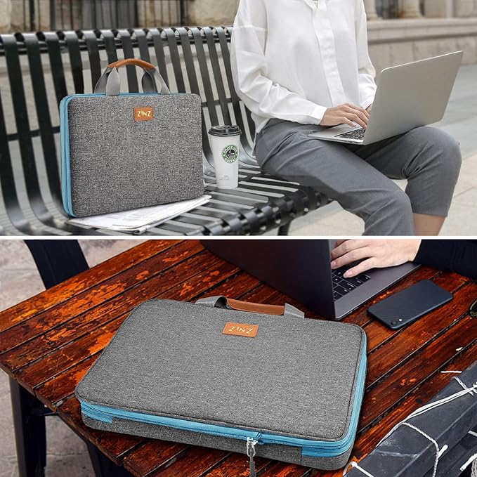 ZINZ Slim Expandable Laptop Case 15.6 Inch Sleeve Upgraded Protective Durable Recycled Carrying Case Compatible with MacBook 15" & 16" and Most 15" 15.6" 16" Notebook,L01G02
