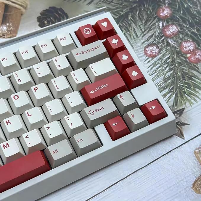 163 Double Shot Keycaps Cherry Profile Retro 9009 Keycaps Set Fit for 61/64/87/104/108 Cherry Mx Switches ANSI/ISO Mechanical Keyboard