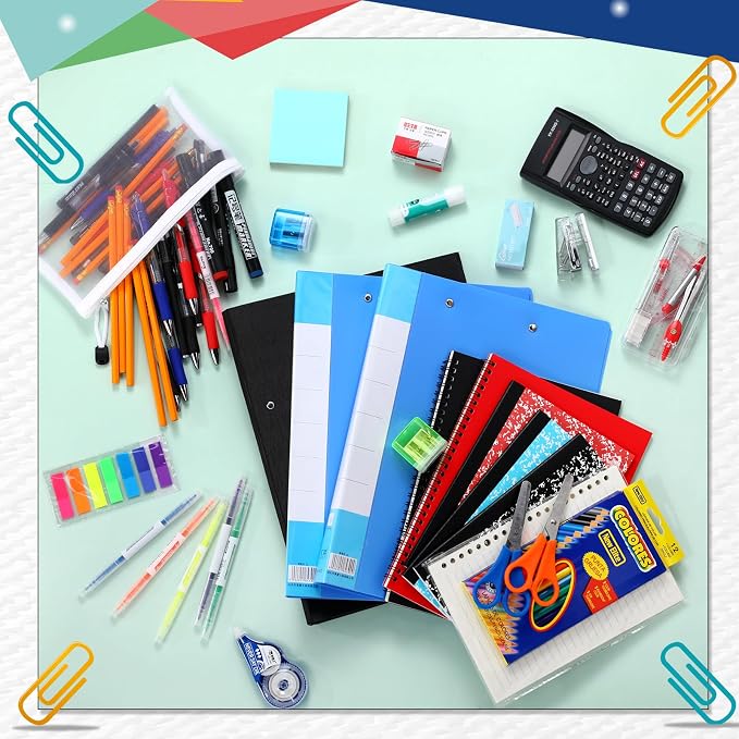 Gilprop 81 Pcs School Supply Kit with Backpack Back to School Supplies Bundle Bulk School Essentials for Elementary Middle High School Students Includes Folders Notebooks Pencils and More(Black)
