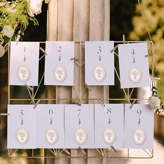 UNIQOOO Wax Seal Stickers - Vintage Photo Frame Floral Bouquet Wedding Invitation Envelope Seal Stickers, 50 Pcs Self-Adhesive Champagne Stickers, Perfect for Invitation, Christmas, Gift Wrapping
