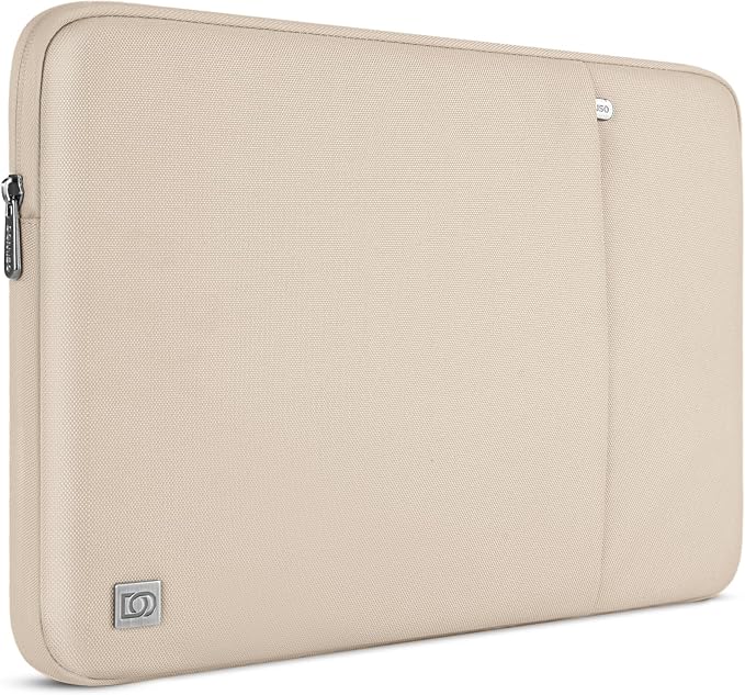 DOMISO Laptop Case Laptop Sleeve Cover Compatible with 15 inch MacBook Air M4/A3241 2025, M3/A3114,M2/A2941,15 inch MacBook Pro A1990 A1707,Compatible with Dell XPS 15 Plus with Pocket,Beige