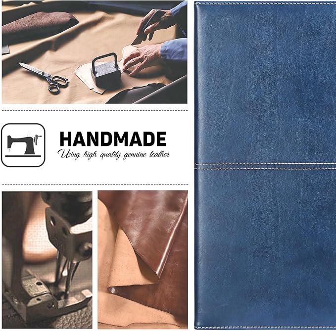 Toplive Padfolio 3 Ring Binder Organizer Business Portfolio Folder for Women, A4/ Letter Size PU Leather Portfolio Padfolio for Interview Conference Presentation, Blue
