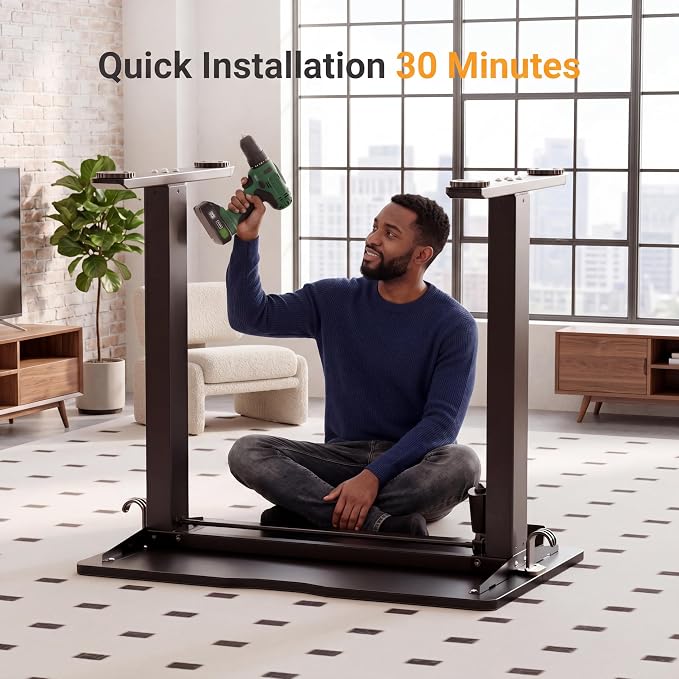 Claiks Electric Standing Desk 32x19 Inch Adjustable Desk, Black | 156lbs weight capacity, 3 memory presets, industrial steel frame, cable management hub, adjustable height , easy assembly