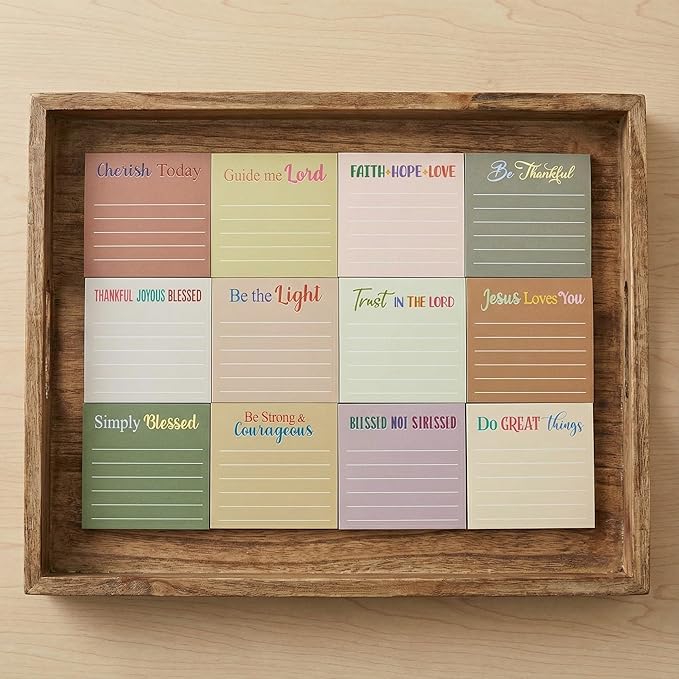 Yinder 24 Pcs Inspirational Sticky Notes Thank You Gift Motivational Sticky Note Pad Employee Appreciation Gift Bulk for Staff Coworker Teacher Nurse Office Groups 3 x 3'' (Bible,Boho)