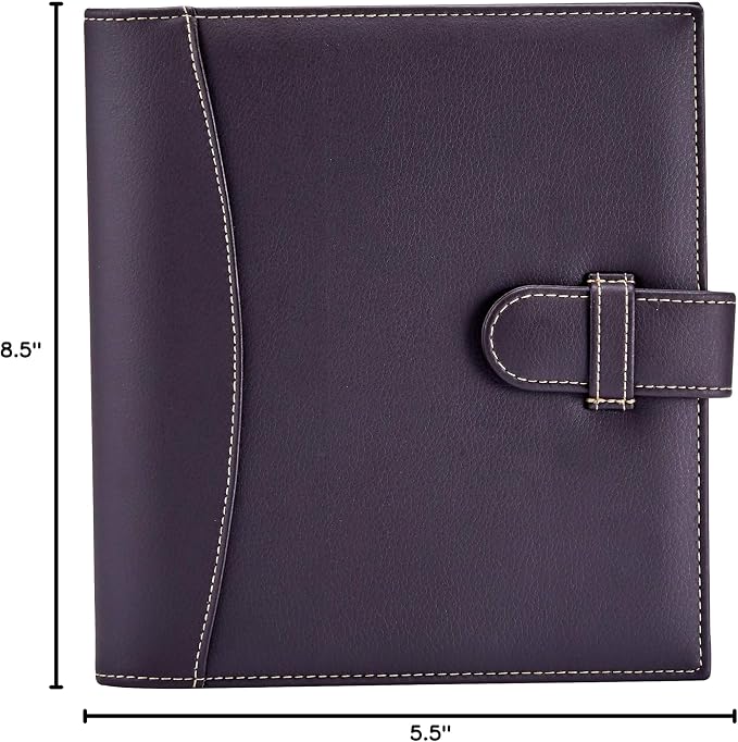 It's Academic Mini Executive Leather Portfolio Folder, 1" Ring Binder and 250-Sheet Capacity, Note Pads, and 5.5" x 8.5" Documents, 2 Pen Loops, Dark Brown Faux Leather (98295
