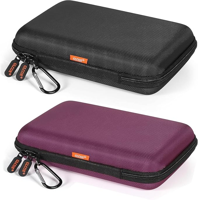 Shockproof Hard Shell Carrying Case, 2 Colors | Larger Capacity Storage Pouch, For GPS, External Hard Drive, Power Bank, Charger, Cable