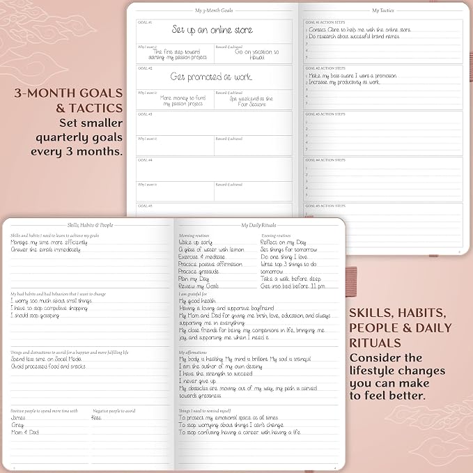 Legend Planner Daily for 3 Months – Undated Monthly Weekly & Daily Planner to Hit Goals. Organizer & Productivity Journal, A5 (Rose Gold)