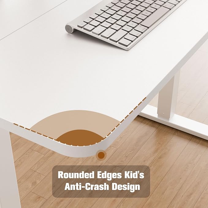 43"x24" Standing Desk,Height Adjustable Sit-Stand Desk Home Office, White | Electric Adjustable Standing Desk, Sit to Stand Computer Office Desk with Splice Board, Memory Preset, Lifts 28.7''-46.5"
