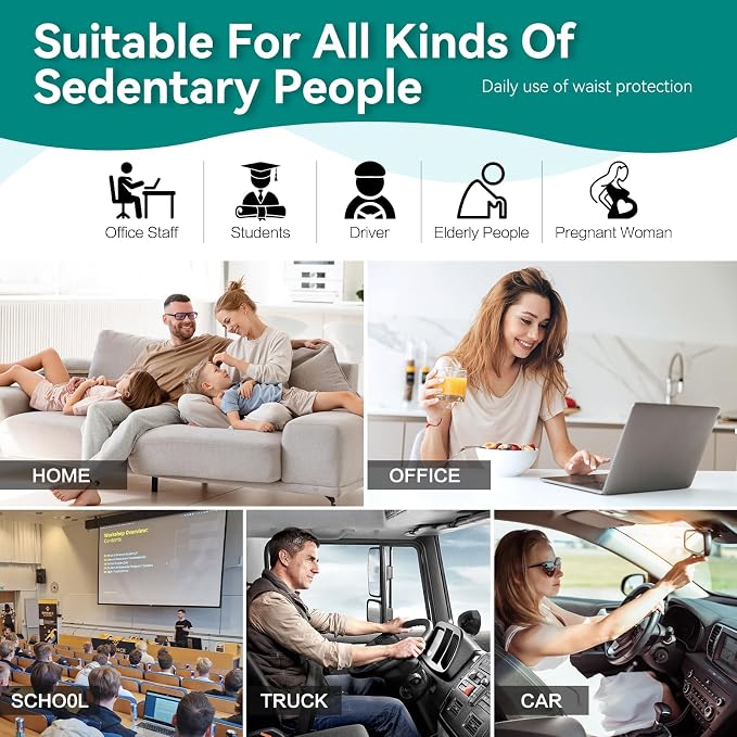X Large Memory Foam Seat Cushion & Lumbar Support Pillow, Sciatica & Tailbone Pressure Relief Coccyx Cushion for Office Chair, Car, Wheelchair, Home - Dark Grey