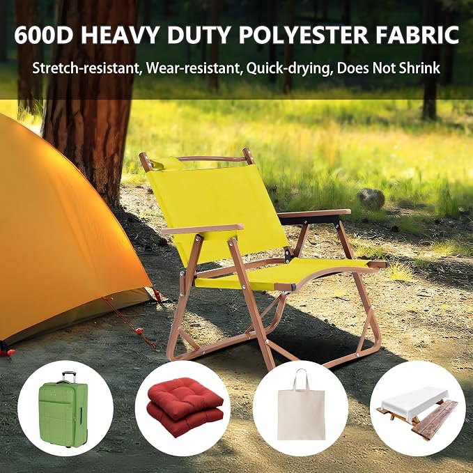 Waterproof Canvas Fabric by The Yard 58inch 600D Upholstery Material Polyester Fabric Outdoor Water Resistant Fabric for Sewing Chair Patio Cushion Purse Bag Interior, 10 Yard Yellow