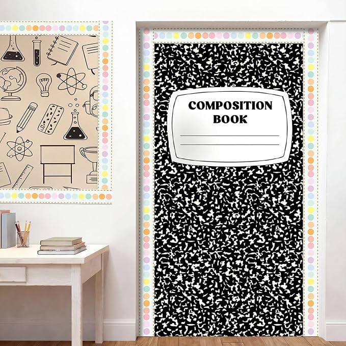 Zonon 65.6 Ft Kraft Bulletin Board Border Pastel Dot Themed Classroom Decor Straight Border Trim for Office Whiteboard Walls Desks Windows Doors Lockers
