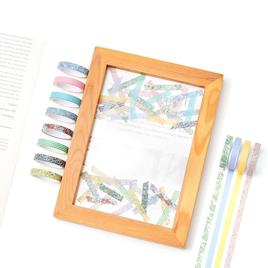 Vintage Washi Tape Set 20 Rolls Skinny Retro Decorative Antique Patterns Masking Tapes for Arts, DIY Crafts, Journals, Planners, Scrapbook, Wrapping (Nature)