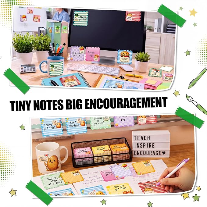 9 Pcs Scalloped Aesthetic Sticky Notes 3x3 Inch Vintage Colors Cute Wavy Self Sticky Note Pads Memo Pads for Journal School Office Supplies Decoupage Craft Stationery Gift (Cartoon)