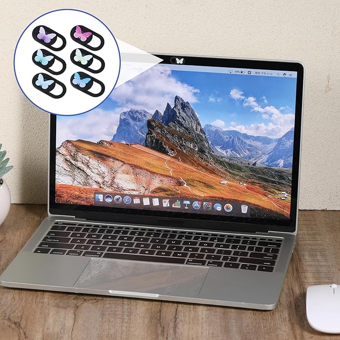 6 Pcs Webcam Cover Slide Butterfly Design Ultra-Thin Laptop Camera Cover 0.73''x0.35'' Slide Web Cam Privacy Blocker for Laptop Desktop Computer Smartphone Tablet to Protect Your Privacy and Security