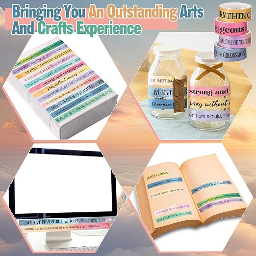 24 Rolls Back to School Christian Washi Tape Gifts Bulk Graduation VBS Religious Scripture Rainbow Morandi Bible Verse Washi Tape for Bible Journaling Crafting Students BibleStudy Stationery