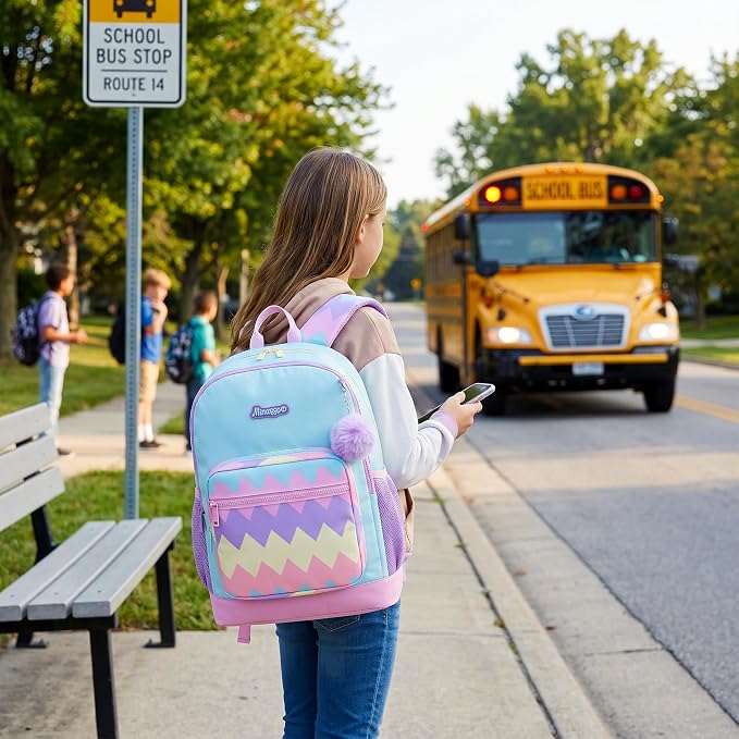 School Backpack for Girls Kids Backpack with Lunch Box Lightweight Elementary Bookbag for Girls Cute Backpacks for School with Pencil Case
