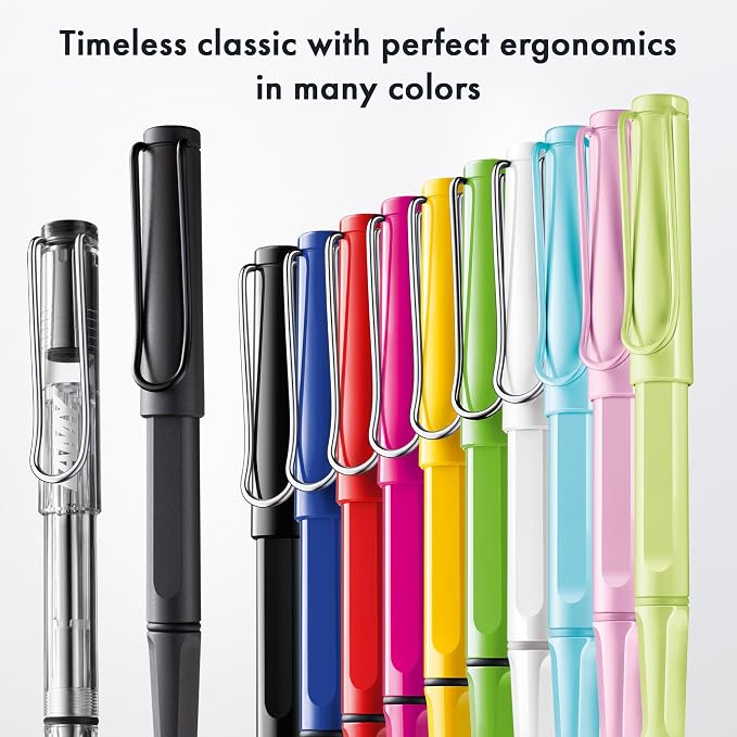 Lamy safari white - Rollerball Pen with ergonomic grip & line width M - for pleasant long writing - made of robust ASA plastic - including rollerball refill M 63 in black