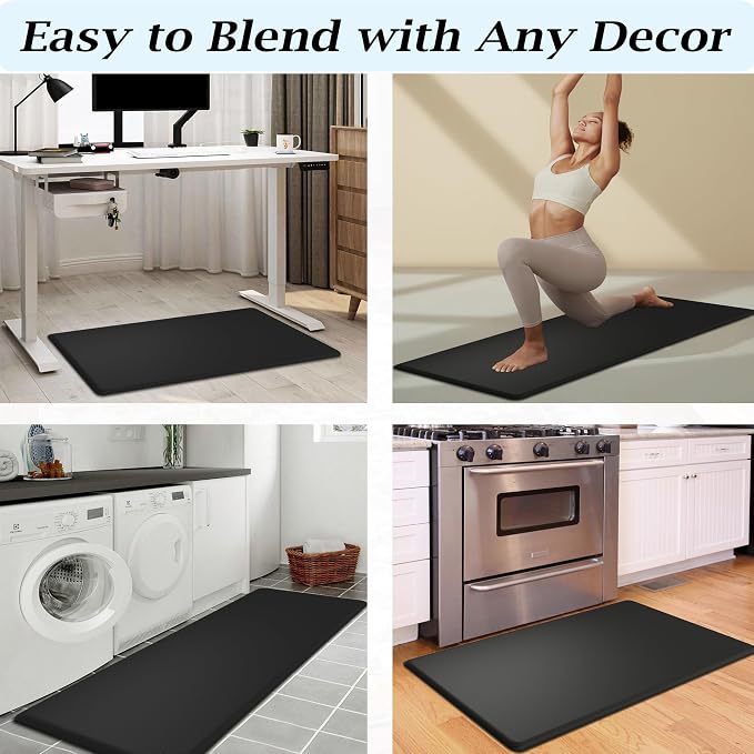 Artnice Kitchen Mats for Floor, 3/4 Inch Thick Anti Fatigue Mats for Kitchen Floor, Non-Slip Standing Desk Mat, Waterproof Cushioned Kitchen Rugs for Home, Office, Sink, Laundry (17.3" x 28")