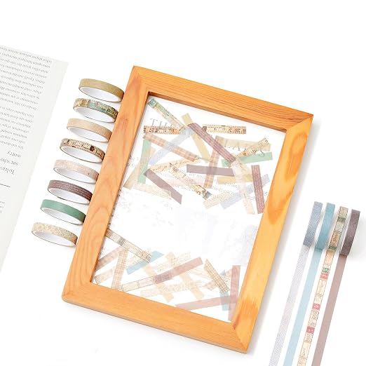 Vintage Washi Tape Set 20 Rolls Skinny Retro Decorative Antique Patterns Masking Tapes for Arts, DIY Crafts, Journals, Planners, Scrapbook, Wrapping (Vintage)