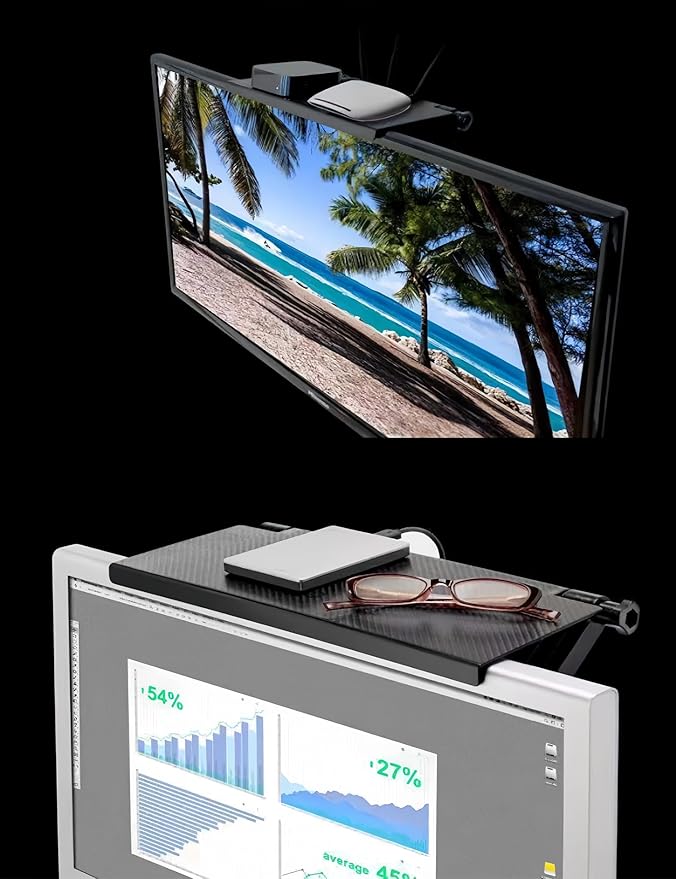 2 Pcs Adjustable Tv Top Stand Screen Tv Monitor Monitor Shelf Media Box Home/Game Console/Tv Top Shelf