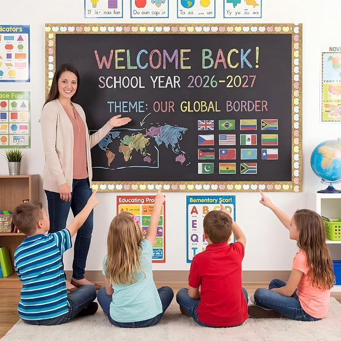 Zonon 65.6 Ft Kraft Bulletin Board Border Pastel Gingham Apple Themed Classroom Decor Straight Border Trim for Office Whiteboard Walls Desks Windows Doors Lockers