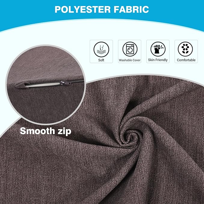 Back Support Pillow for Recliner Dual Layer Lumbar Support Pillow with Gel Memory Foam Ergonomic Orthopedic Couch Lumbar Cushions for Elderly Lower Back Pain Relief Washable Cover Brown