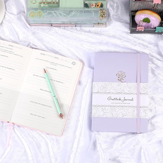 Yoment Gratitude Journal for Women Self Care Journal for More Happiness with Prompts for Mindfulness, Mental Health, Productivity & Self Care, 5 Minute Reflection for Positivity and Gratitude, Purple