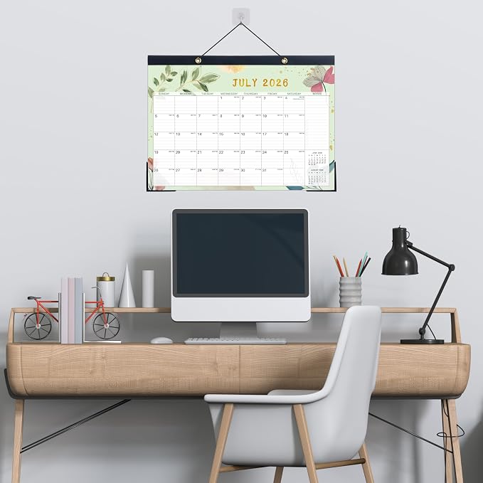Desk Calendar 2026-2027 – Run Now to Dec 2027, 21 Monthly Desk Calendar, 2026-2027 Large Desk Calendar, 17'' x 12'', Best Desk/Wall Calendar with Ruled Blocks, Notes, Desk Pad, 2 Corner Protectors