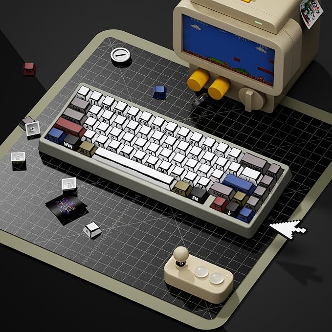 XVX Retro PBT Keycaps, Side Printed Keycap Set Cherry Profile, Dye Sublimation Graffiti Keyboard Keycaps Suitable for 60% 65% 75% 80% 100% MX Switches Mechanical Keyboard